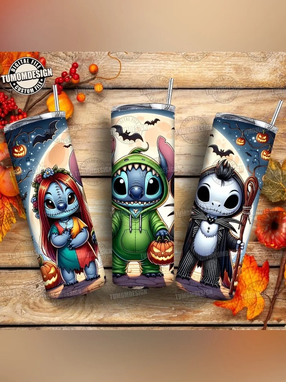 Halloween Stitch Character Stainless Steel Tumbler - Green